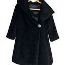 Banana Republic Vintage  Black Alpaca Wool Blend Coat w/ Broach Button Petite Sm Photo 0