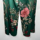 Lulus  Thriving Vibes Green Floral Print Satin Wide-Leg Pants size Medium Photo 11