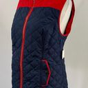 Charter Club New  Colorblocked Quilted Vest Full Zip Navy Blue Red Photo 6