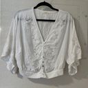 VICI Collection White Eyelet Button Down Top Photo 4