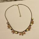 Cookie Lee Signed  Costume Necklace Bead Beaded / Gold Tone Adjustable Length Photo 0