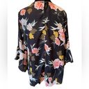 Est. 1946  Boho Whimsygoth Hippie Romantic Floral Bell Sleeve Strappy Blouse Photo 3