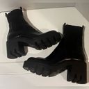 ZARA  Black Chunky Platform Lug Sole Knit Sock Shaft Ankle Boots Size 37 = US 6.5 Photo 9