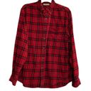 G.H. Bass &Co. Red and Black Men’s,  Plaid Flannel Shirt, Size Medium Photo 0