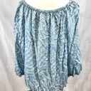 Nic+Zoe  on or off shoulder light blue and white peasant top size large Photo 6