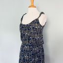 Angie Francescas Collection Black Gray Blue Feather Print Sleeveless Dress Photo 1