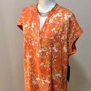 Cynthia Steffe NWT  Women Cap Sleeve Orange, Floral blouse Photo 0