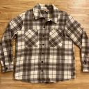 Como vintage Tan/Taupe and White Plaid  Flannel Jacket Photo 6