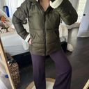 S13 New York Olive Green Sherpa Thumb Hole Puffer Jacket Size Medium Photo 1