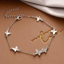 Adjustable Butterfly Charm Bracelet for Women Silver Photo 0