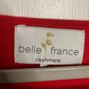 Belle France Sweater Long Sleeve 100% Cashmere Lettuce Hem Pullover Red Medium Photo 2