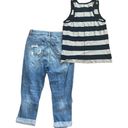 Kancan Distressed Cuffed Cropped Jeans and Tank. Size 5/26. Photo 3