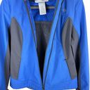 Free Country  Blue Grey Full Zip Faux Fur Fleece Lined Removable Hood Jacket Sz L Photo 2