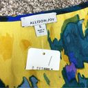 Allison Joy  Women’s Blue Green Yellow Abstract Blouse Size Small NWT Photo 5