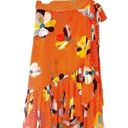 CAbi  Orange Polka & Floral Wrap Skirt  Size XS Photo 2