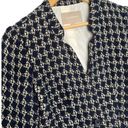 Banana Republic  Womens 4 Tweed Blazer One Button Career Classic Lined Navy Blue Photo 8