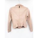 Mackage  Sandy Pink Genuine Leather Asymmetric Zip Moto Jacket Size Small Photo 70