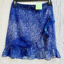 by the way. Galaxy Stay Semi Sheer Ruffle Hem A-Line Mini Dress Blue Womens Small Photo 1