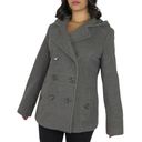 Croft & Barrow  Gray Wool Double-Breasted Wool Peacoat Medium Preppy Photo 5