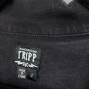 Tripp NYC Tripp Women's 2 Apx US L Zip Front Black Jacket Zipper Detail Cropped 3/4 Sleeve Photo 4