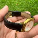 Fossil Vintage 1980’s  World Gold Watch With Black Leather Band Photo 4