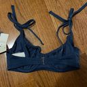 Abercrombie & Fitch NWT  Curve Love Tie-Strap Underwire Bikini Top- blue shimmer Photo 5