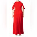 Monique Lhuillier RTR ML 
Red Ruffle High Low Gown Sz 12 Wedding open front NYE Photo 1