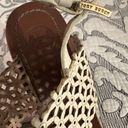 Tory Burch  Cork Sandals Wedge Ivory Perforated Leather Daisy Photo 2