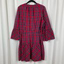 Draper James  Red Angie Plaid Avery Shirt Dress Sz.L Photo 11