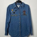 Cabin creek  Halloween Embroidered Witch Denim Button Down Photo 0