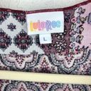 LuLaRoe  Cover Up Pink Patchwork Look Shirley Sz L EUC Valentine’s Day Pink Red Photo 4