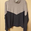 White Crow Women’s Buckle  turtle neck color block grey sweater Photo 1