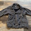 Free People  Medium BLACK AND WHITE  TWEED SWEATER COAT Slouchy Jacket Photo 0