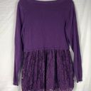 Torrid  Purple Lace Babydoll Pullover Peplum Long Sleeve Photo 5