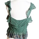 Veronica Beard  Randa Silk Top in Seaglass Multi Green Paisley Sz 6 Photo 3