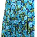 Talbots  Blue Green Floral Button Down Fit & Flare Pleated Midi Dress Size 12 Photo 5