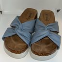 Wonderly  IMANI Platform Slide Sandals w Knot Blue Vegan Leather Size 6.5 Photo 2