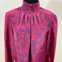 Oscar de la Renta Red-Blue Paisley Blouse Photo 1