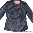 Bernardo  Collection Vegan Leather Quilted Moto Jacket Size Small Photo 3