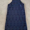 Xhilaration Navy Blue Crochet High Neck Dress Photo 0