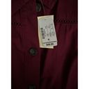 Christopher & Banks NEW  Blazer Jacket Medium Red Wine Eyelet Trim Cotton Pockets Photo 5