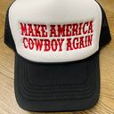 Make America Cowboy Again Trucker Hat Black Photo 0