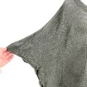 J.Jill  Linen Blend Relaxed Knit Poncho Crochet Sweater Olive Green One Size Photo 2