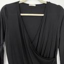 LA Made New  Maternity Long Sleeve V-Neck Wrap Top Knit Jersey Black Photo 4