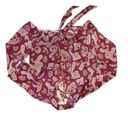 Honey Punch  Burgundy Paisley‎ Print Wrap Tie Crop Top Photo 1