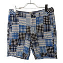 L.L.Bean  Favorite Fit Patchwork Plaid Bermuda Shorts Blue White Size 12 Photo 0