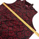 Woman Within  Vest Women Size 2X Red Black Paisley Pockets Full Zip Sleeveless Photo 3