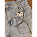 ZARA NWT Belted Paperbag Waist Jean Shorts Size 4 Light Wash Denim Photo 1