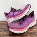 Hoka  Womens Size 10.5 B Wide Clifton 8 Purple White Running Shoes Sneakers Gym Photo 1