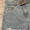 Kittenish Blue Jean Shorts with Belt Size S Photo 4